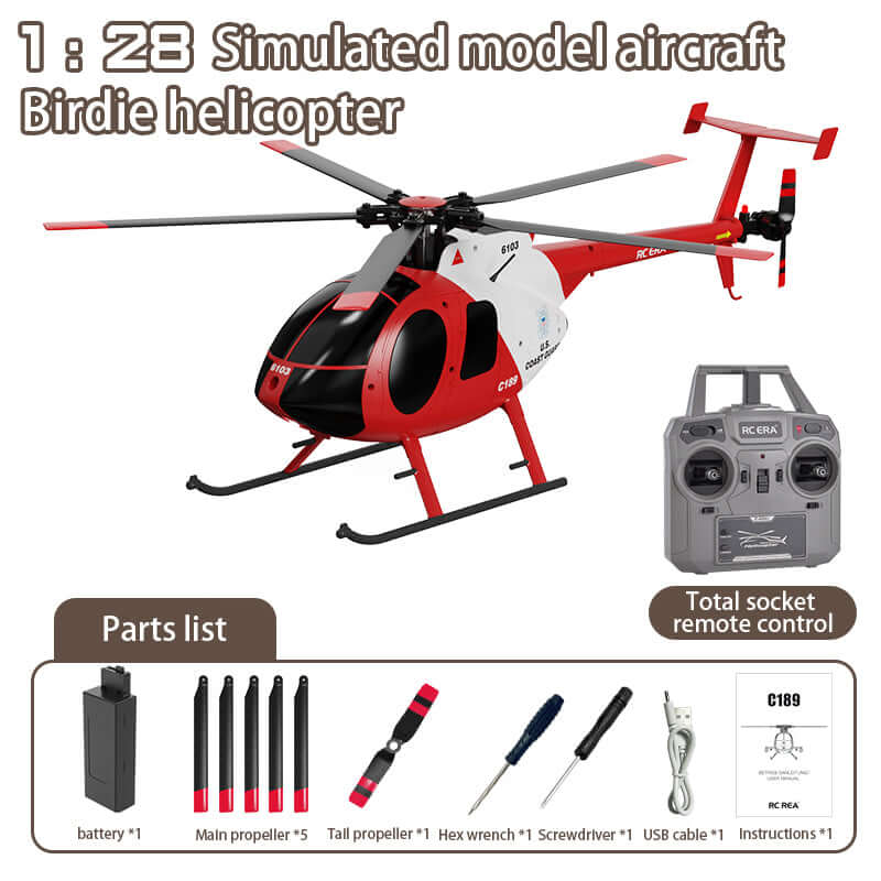 RC ERA C189 MD500 scale RC helicopter accessory and package detail image