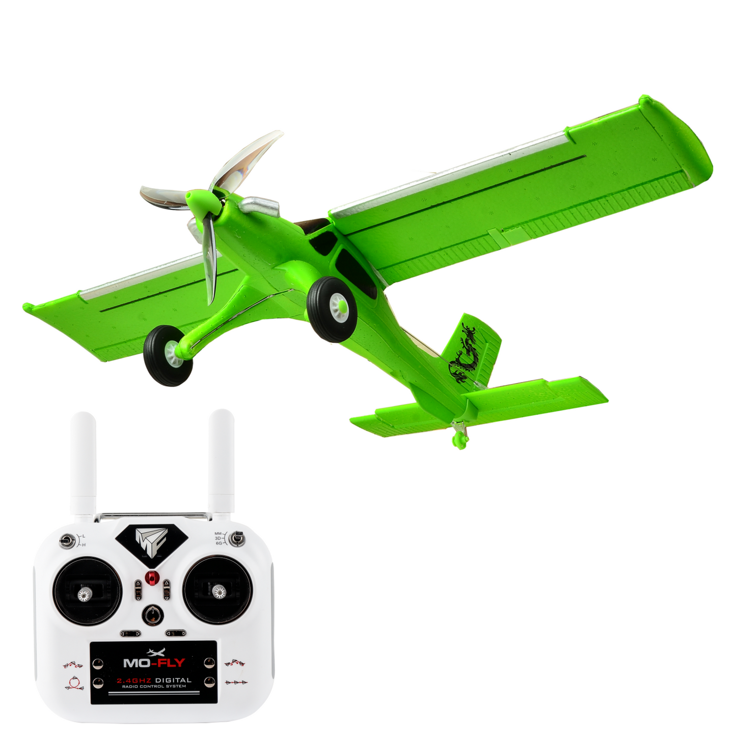 MF-X7 grünes RC Plane mit weißer Fernsteuerung