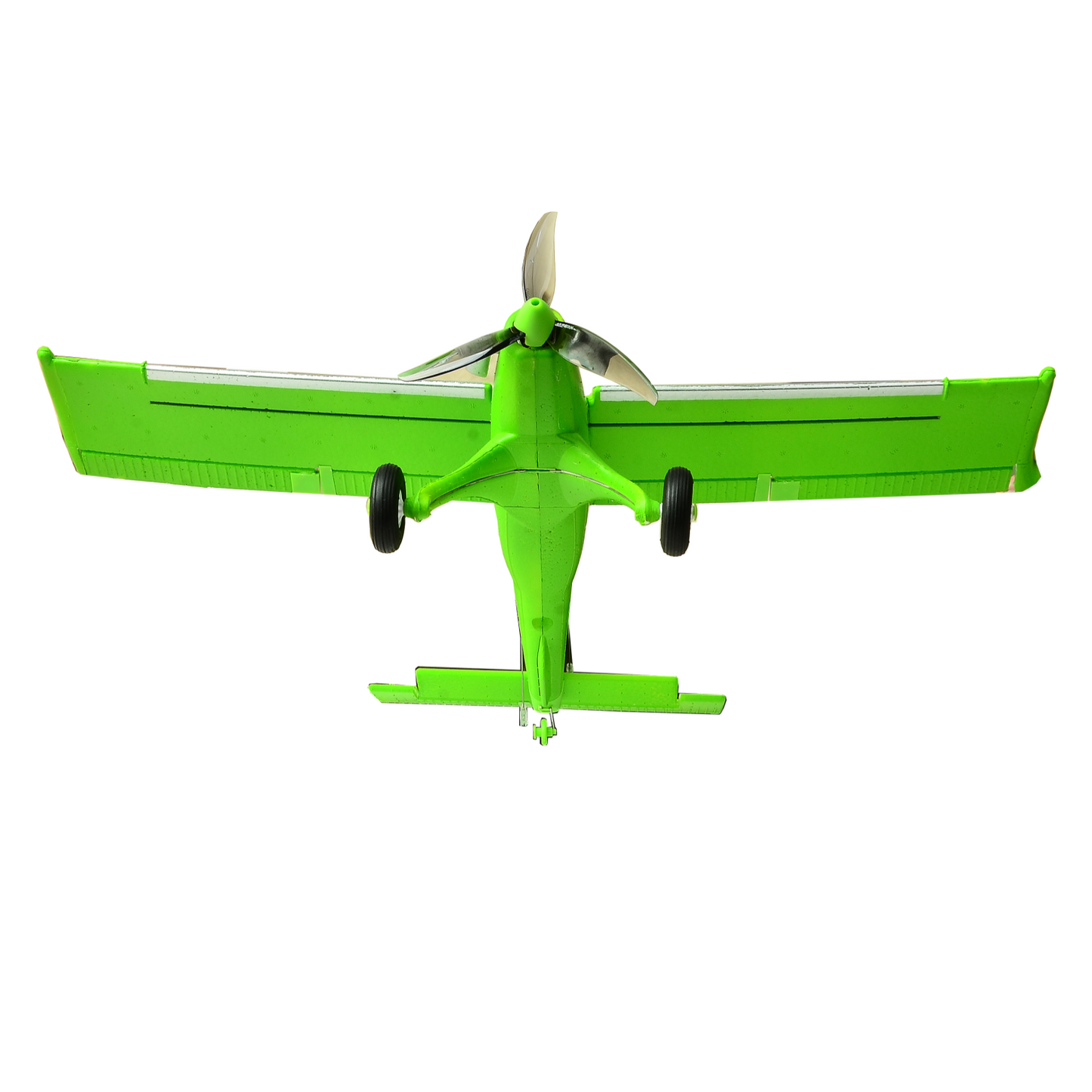 MF-X7 grünes RC Plane Rückansicht mit Heck, Flügeln und Fahrwerk