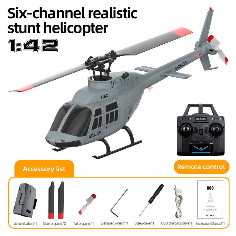 RC ERA A60 Bell-206 1:42 6CH Scale Helicopter with Optical Flow & Modular Battery | KIDS TOY LOVER