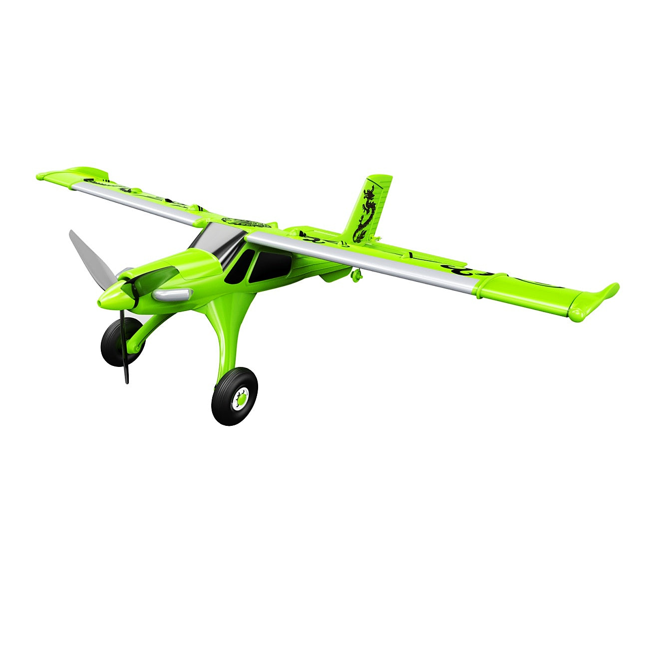 MF-X7 Phoenix & Dragon grünes RC Plane mit Frontpropeller und Fahrwerk