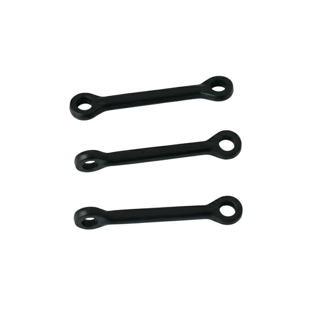 Assorted plastic ball-link linkage rods for RC ERA C190 swashplate and rotor head assembly.