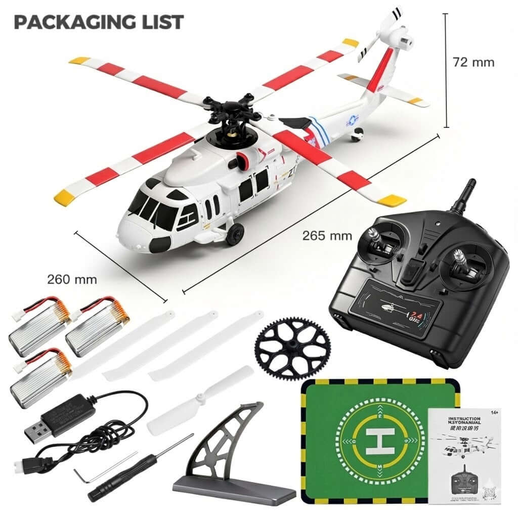 WLtoys XK K270 UH-60L Black Hawk 4CH Brushless RC Helicopter Altitude Hold