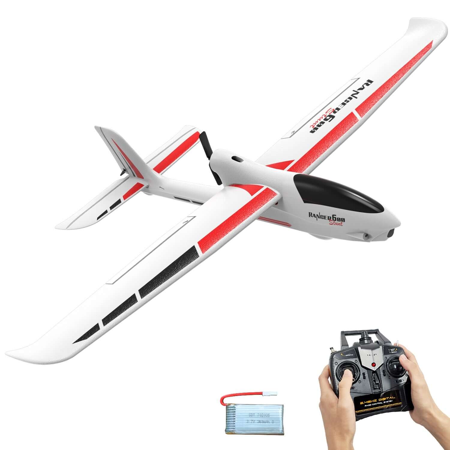 Avión RC VolantexRC Ranger 600 V2 Blanco 4CH para Principiantes
