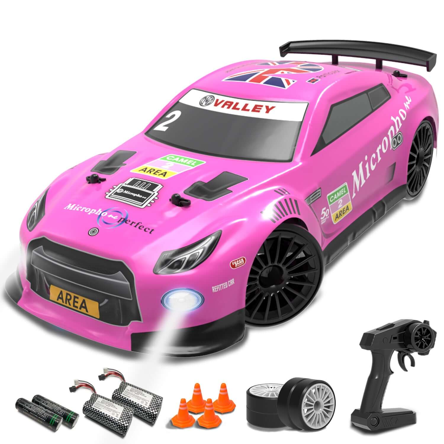 High-Speed RC Drift Car with LED Available in Colors