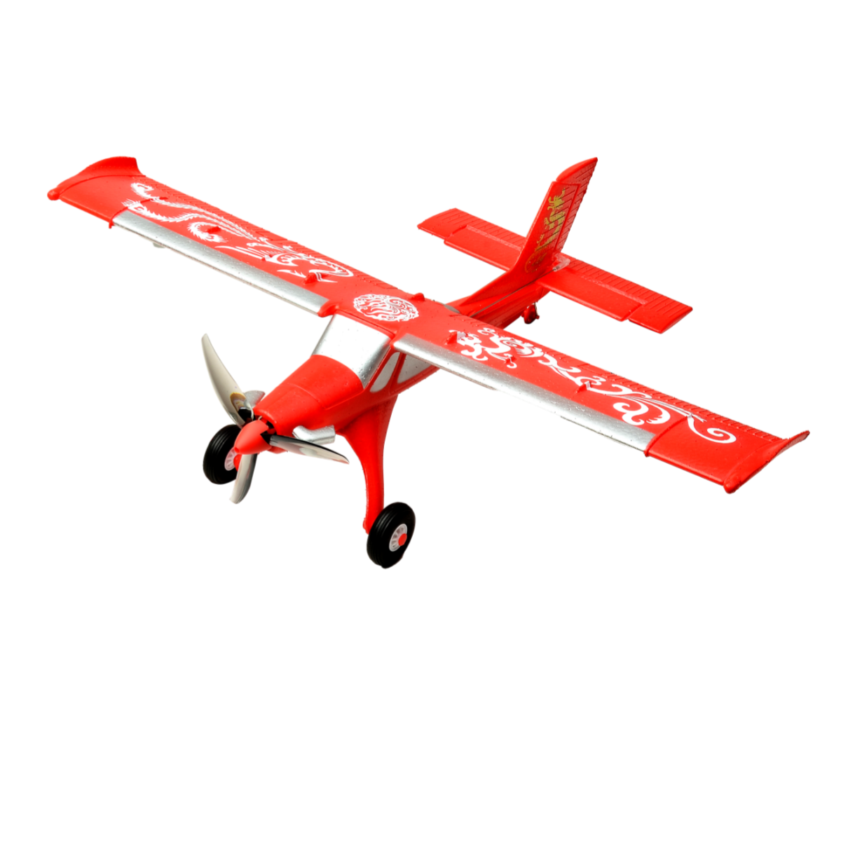 MF-X7 rotes RC Plane Draufsicht mit Phoenix-Flügelgrafik