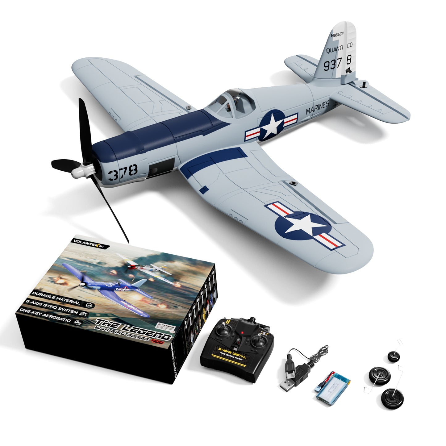 VolantexRC F4U Corsair Aereo RC 4CH con Stabilizzatore Giroscopio XPILOT RTF