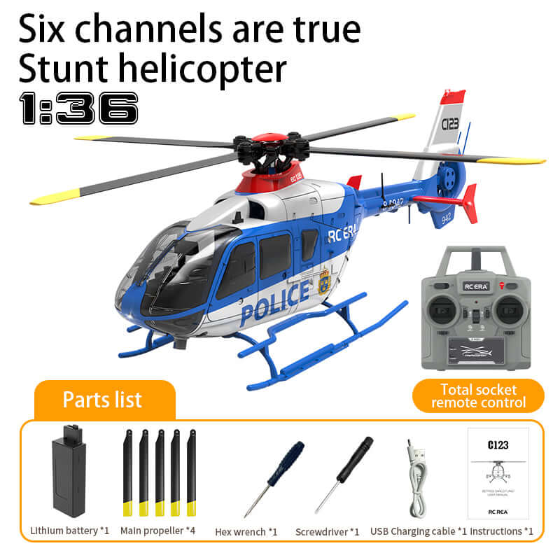 RC ERA C123 6CH Brushless RC Helicopter with Optical Flow, Speed, 1-3 Batteries