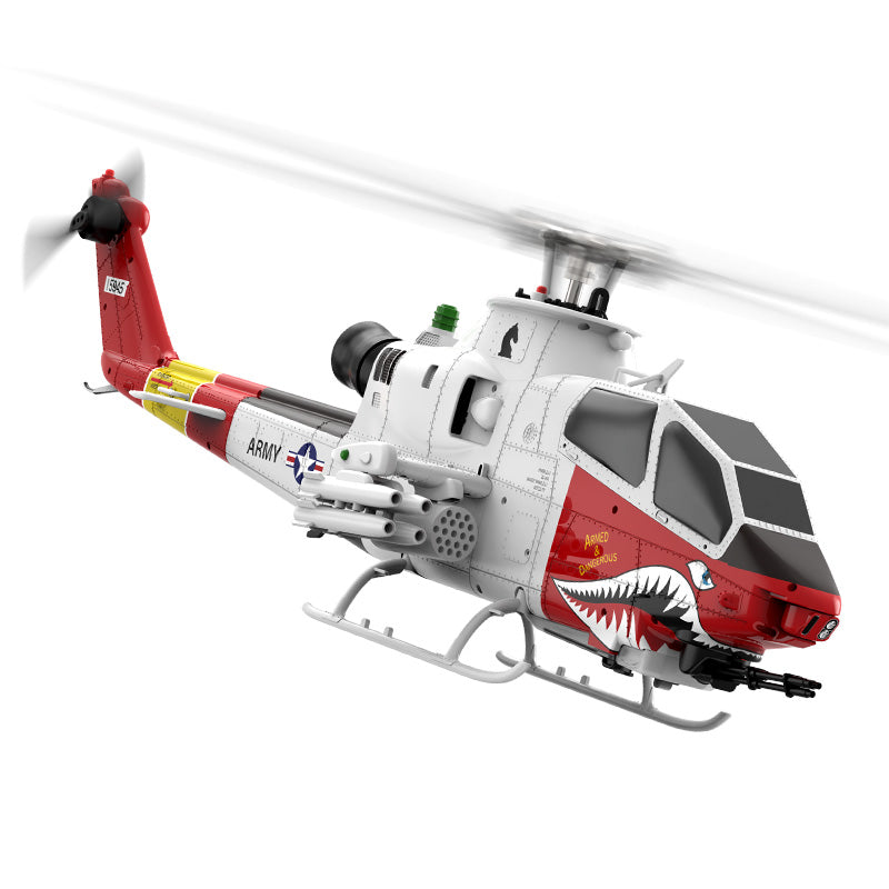 Armed and Dangerous AH-1 Cobra RC Helicopter in Flight - 32:1 Scale RC Helicopter with Spinning Rotors and Shark Teeth Design