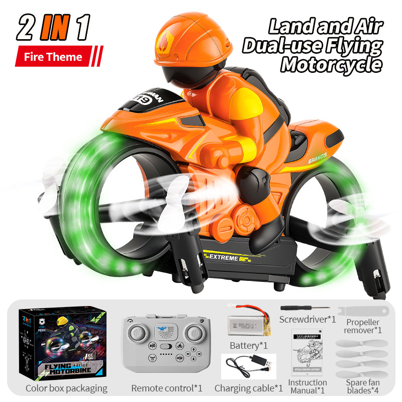 amazon toddler motorcycle helmet JJRC JJRC H141 2-IN-1 Land Air Amphibious Altitude Hold Headless Mode LDE Lights 2.4G Remote Control Toys Kids Gifts Flying Motorcycle RC Drone Quadco