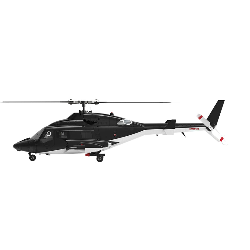 Black and White 6CH RC Helicopter in Flight - YU XIANG Airwolf Style RC Helicopter with Rotating Blades