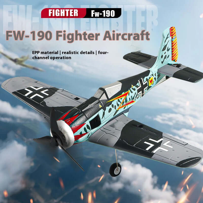 QF013 FW-190 Brushless RC Warbird 4CH 6-Axis Gyro EPP 350mm RTF Airplane | KIDS TOY LOVER