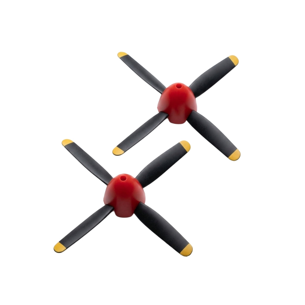 4-Blade Propeller Set with Red Spinner for VolantexRC 761-5 P-51 Mustang