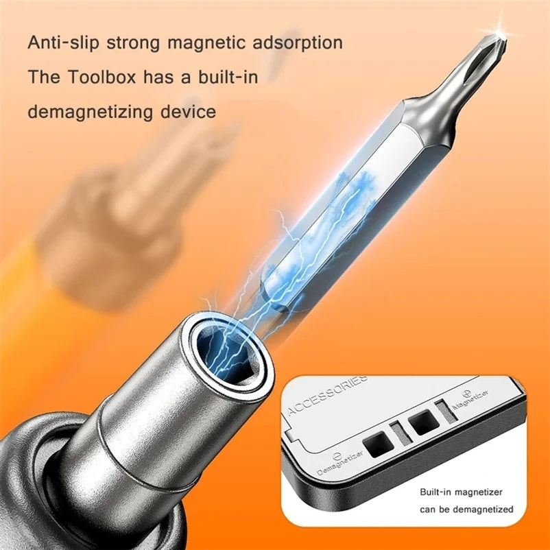 Magnetic screwdriver bit with anti-slip strong adsorption feature graphic