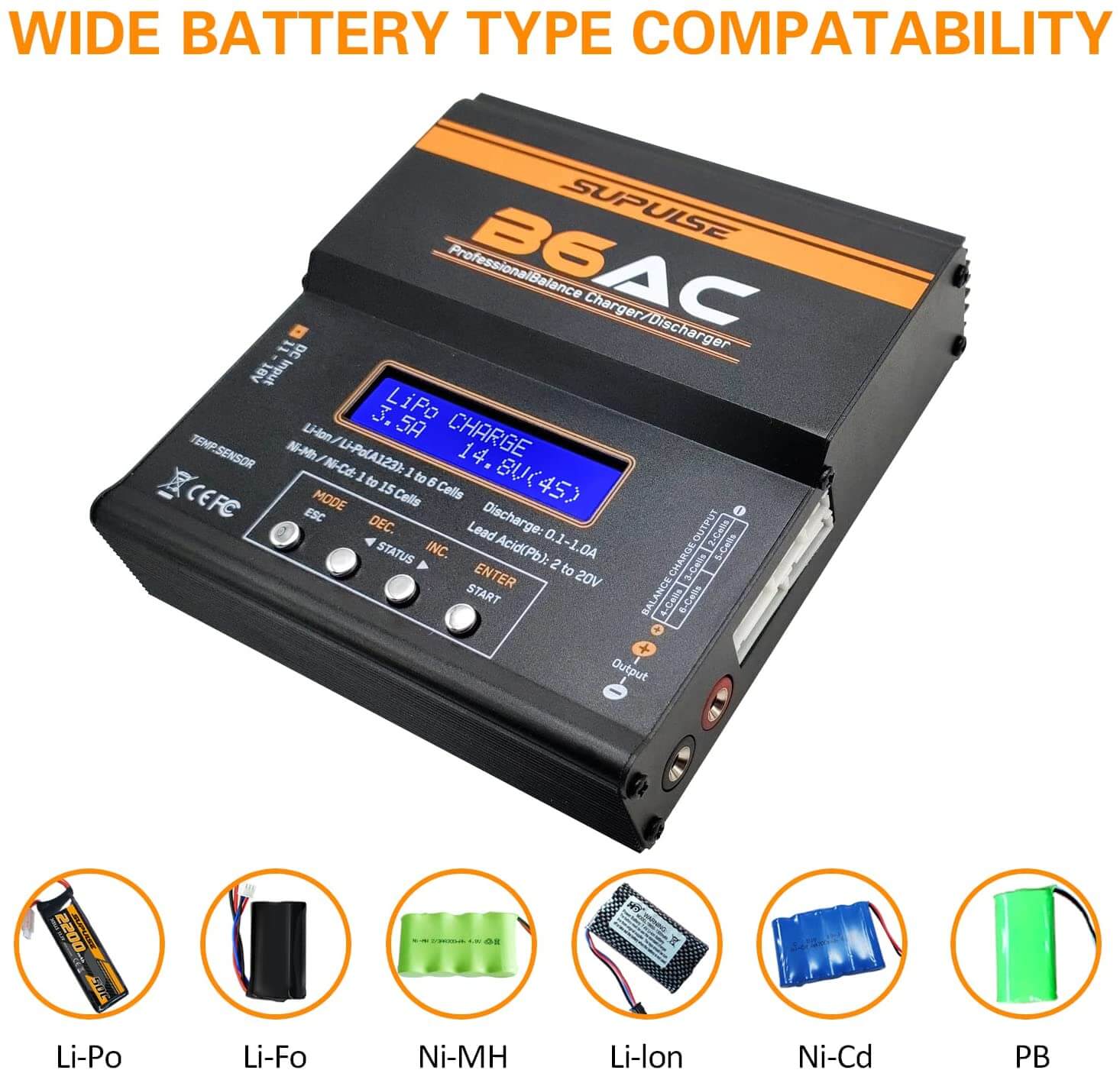 SUPULSE B6AC 80W AC/DC Balance Charger for RC LiPo LiFe NiMH NiCd Pb 1–6S | KIDS TOY LOVER
