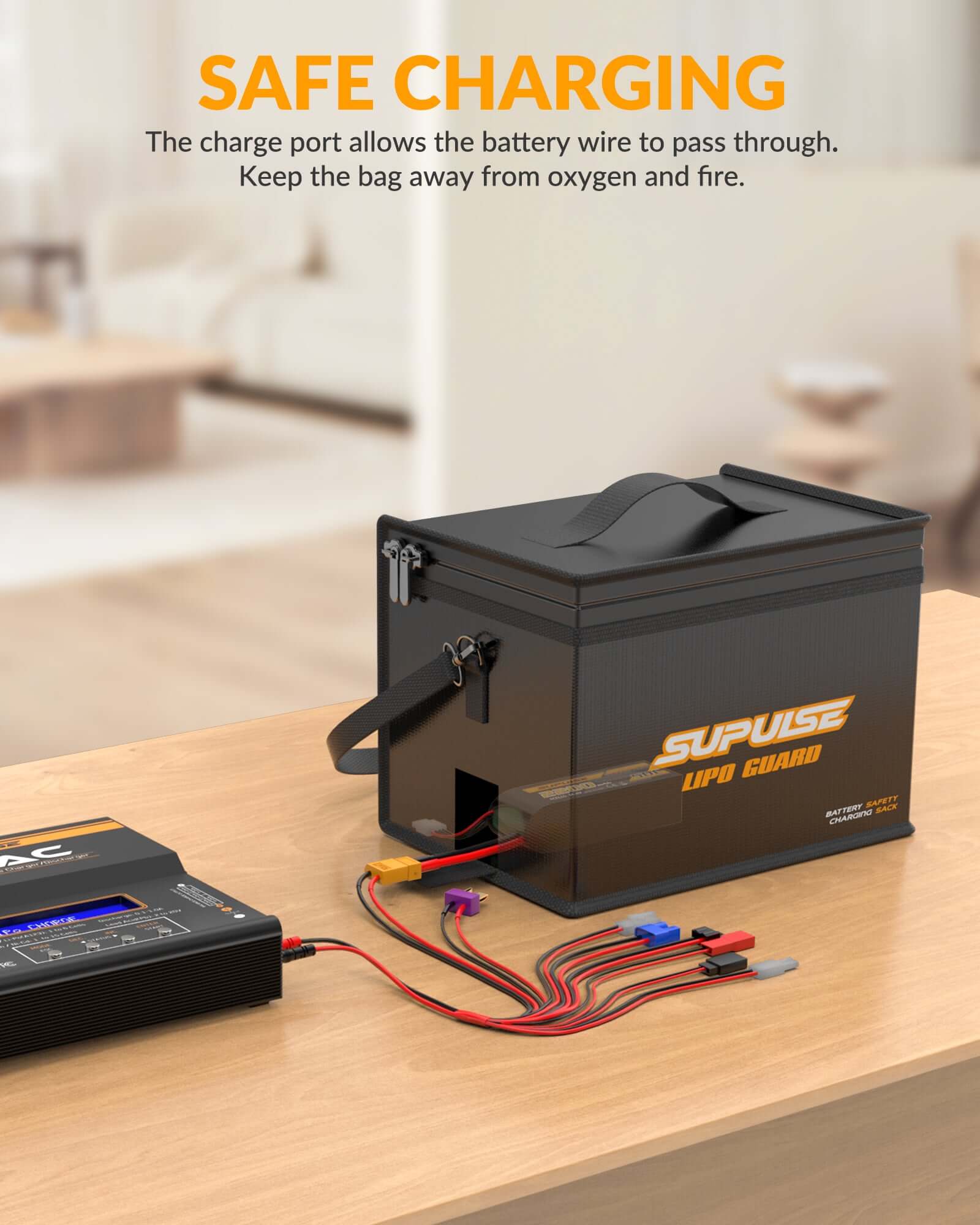 SUPULSE LiPo Battery Safe Bag, Fireproof Waterproof Charging Box 7.9×5.9×5.9in | KIDS TOY LOVER