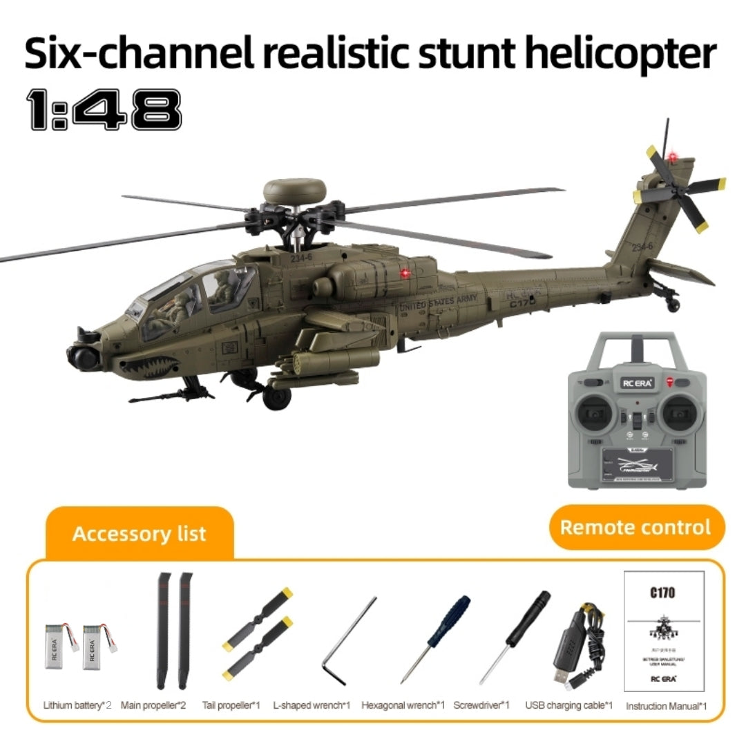 RC ERA C170 Helicóptero RC Longbow Apache a escala 1:48 con modo de acrobacias 3D