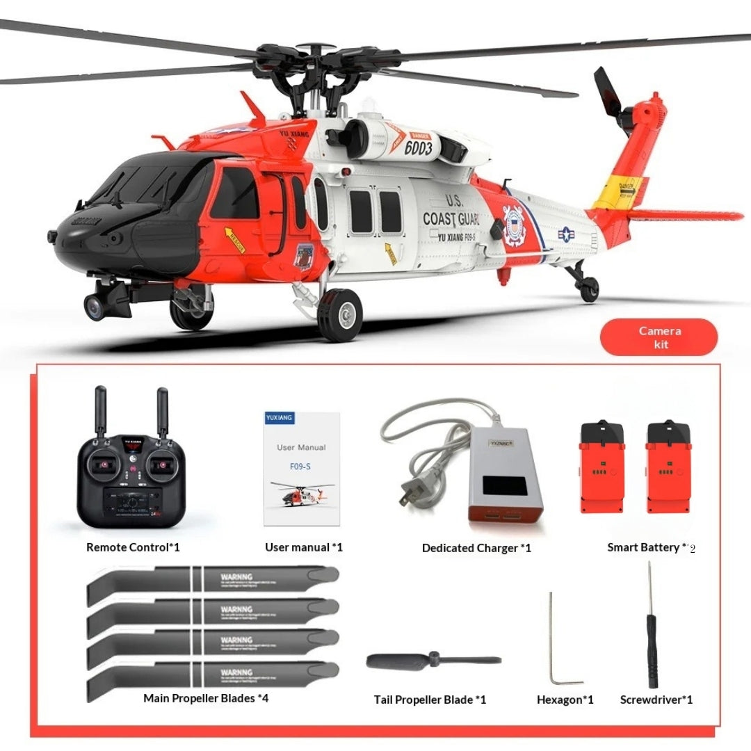 YuXiang F09-S Coast Guard UH60 RC helicopter two-battery package with accessories