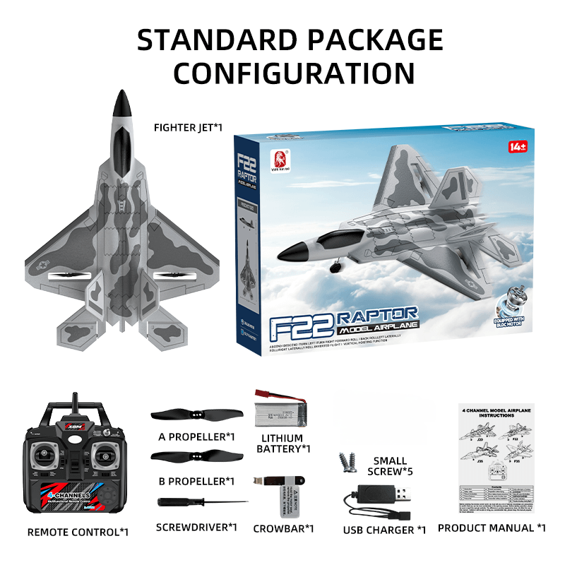 BM31 F22 Raptor RC Airplane Dual Brushless 6-Axis Stunt LED