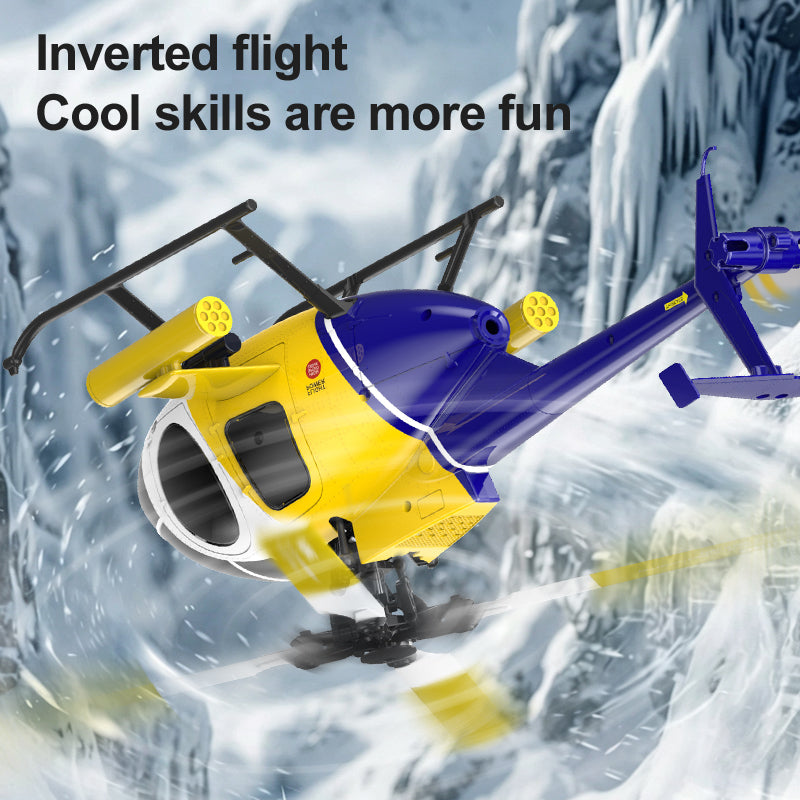 K300 RC helicopter close-up showing rotor, canopy and landing gear details