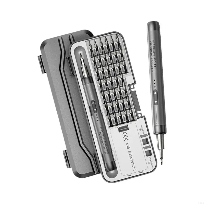 Compact 38-in-1 repair tool kit with pen-style electric screwdriver
