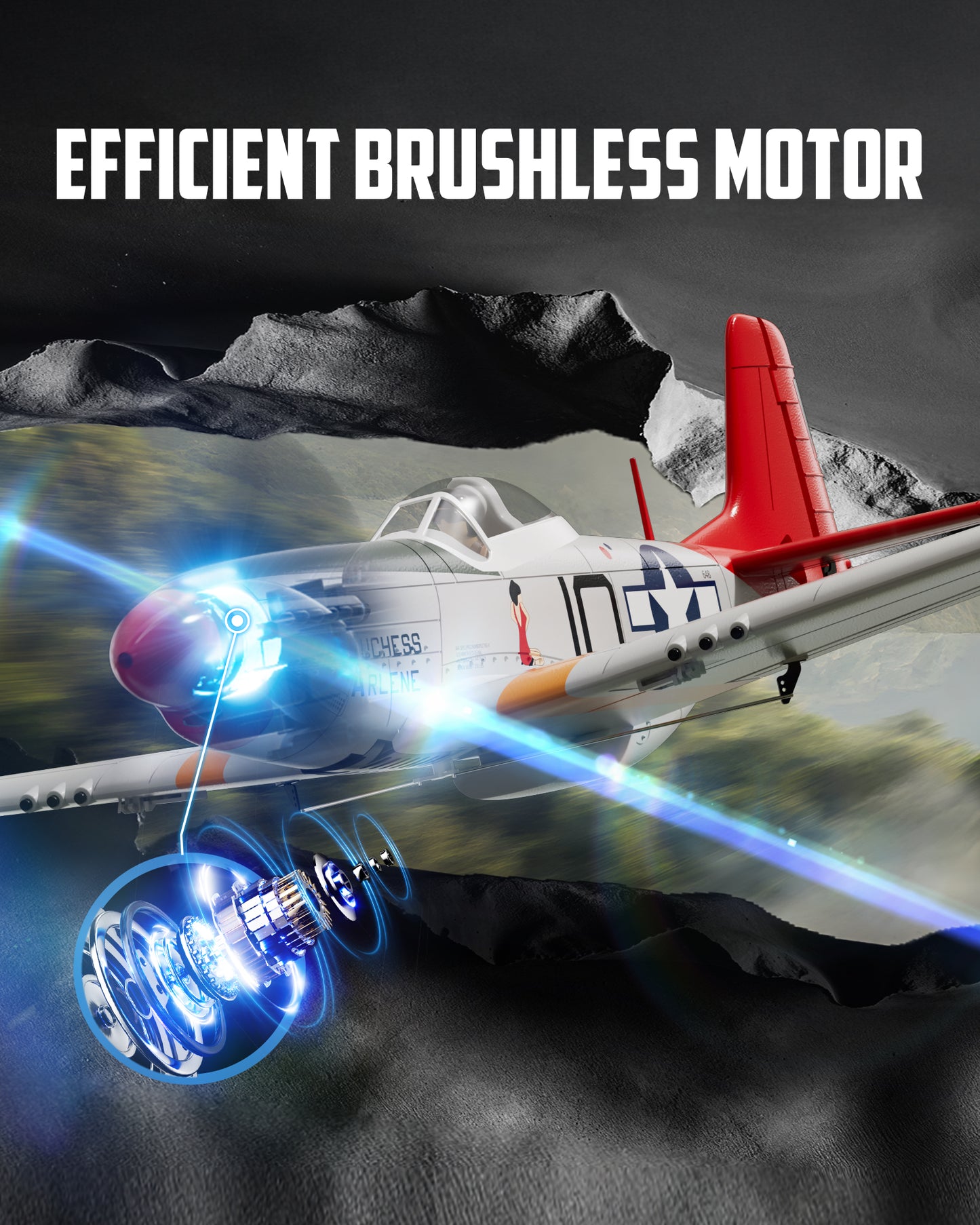 VolantexRC P-51 Mustang RC Flugzeug Paketinhalt Grafik