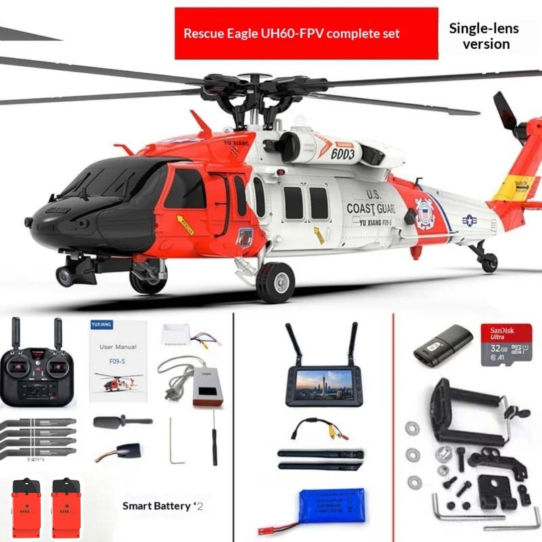 YuXiang F09-S Coast Guard UH60 RC helicopter three-battery package with accessories