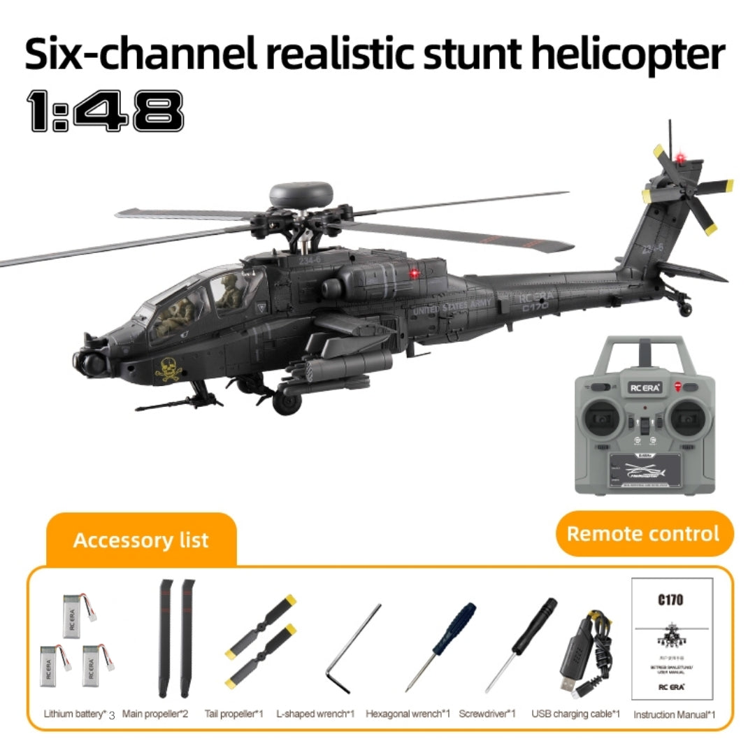 RC ERA C170 Helicóptero RC Longbow Apache a escala 1:48 con modo de acrobacias 3D