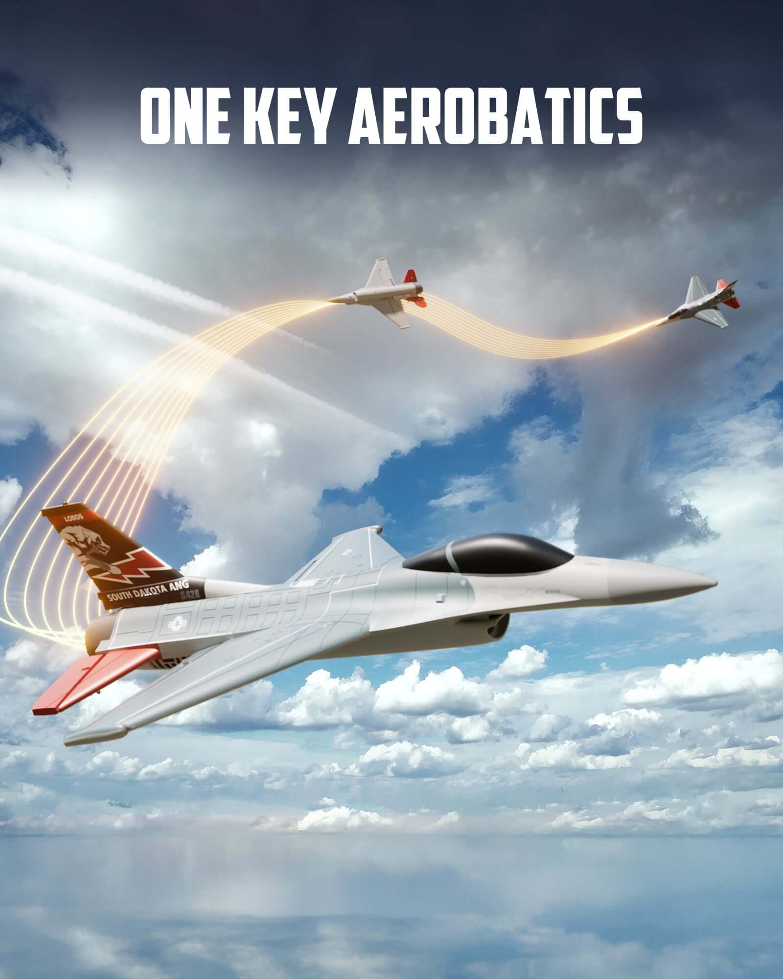 Durable FLEEX EPP foam construction and soft protective head of F-16 Falcon RC jet