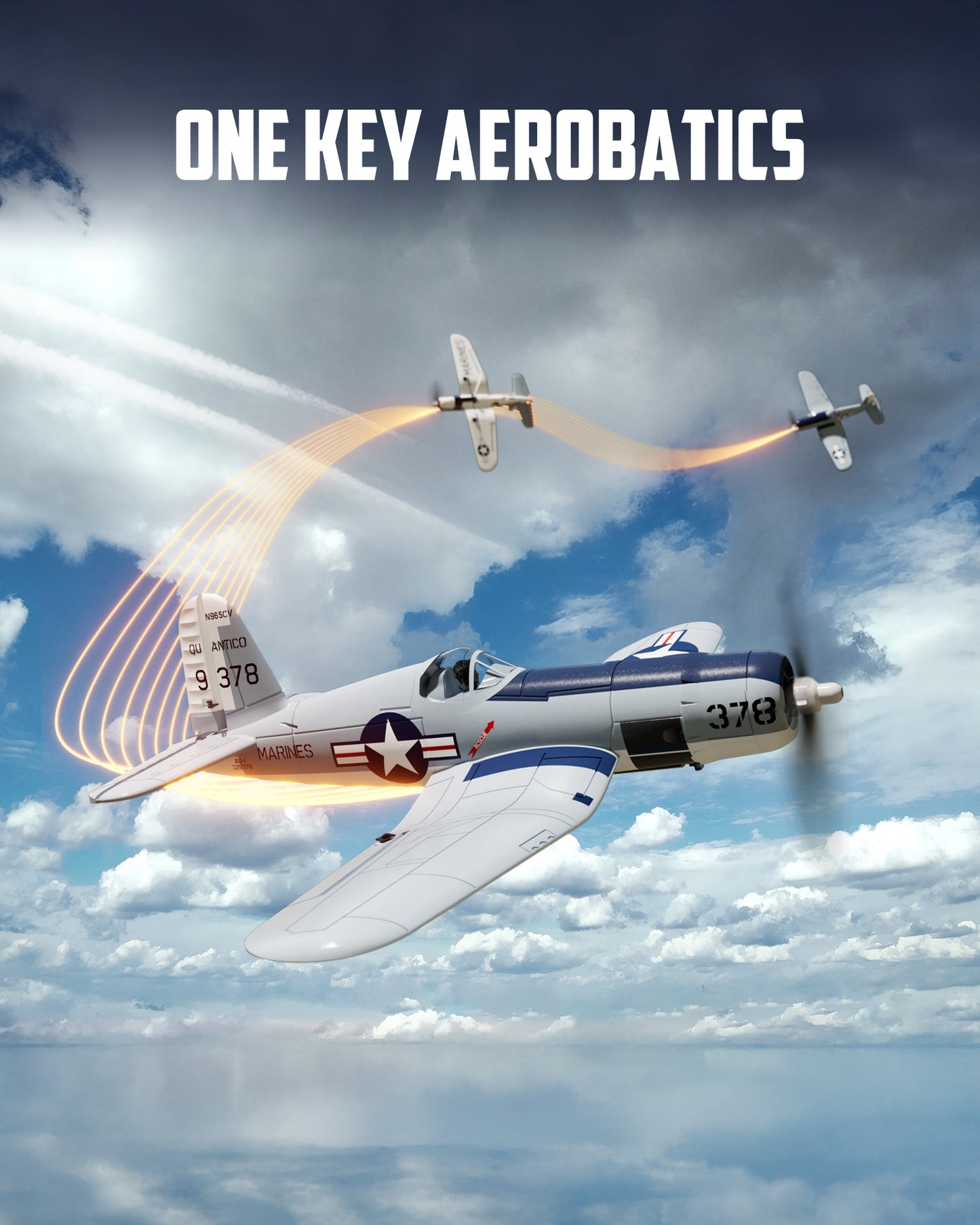 VolantexRC F4U Corsair Aereo RC 4CH con Stabilizzatore Giroscopio XPILOT RTF