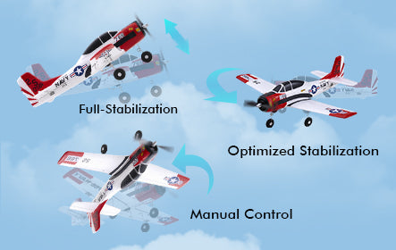 FMS 410mm T-28 Trojan 4CH RTF Avion RC débutant avec stabilisateur Gyro