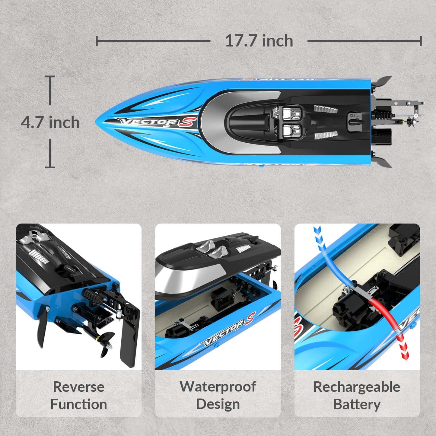 VectorS 30MPH Brushless RC Boat | VOLANTEXRC | KIDS TOY LOVER