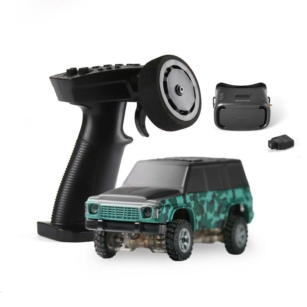 JUSTAIR Q25 FPV RC Car with Goggles - Micro Remote Control Car for Desk Racing and Fun