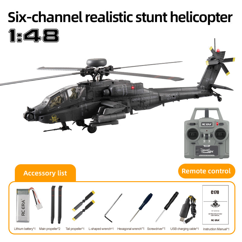 RC ERA C170 Helicóptero RC Longbow Apache a escala 1:48 con modo de acrobacias 3D