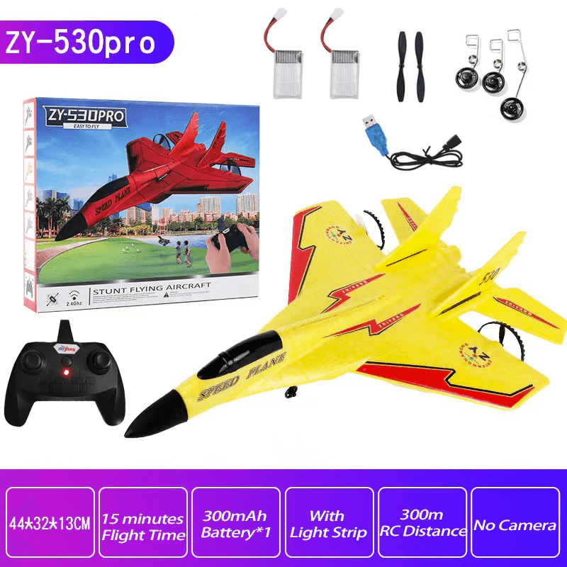 kidstoylover 2.4G Glider RC Drone 530 components and accessories displayed