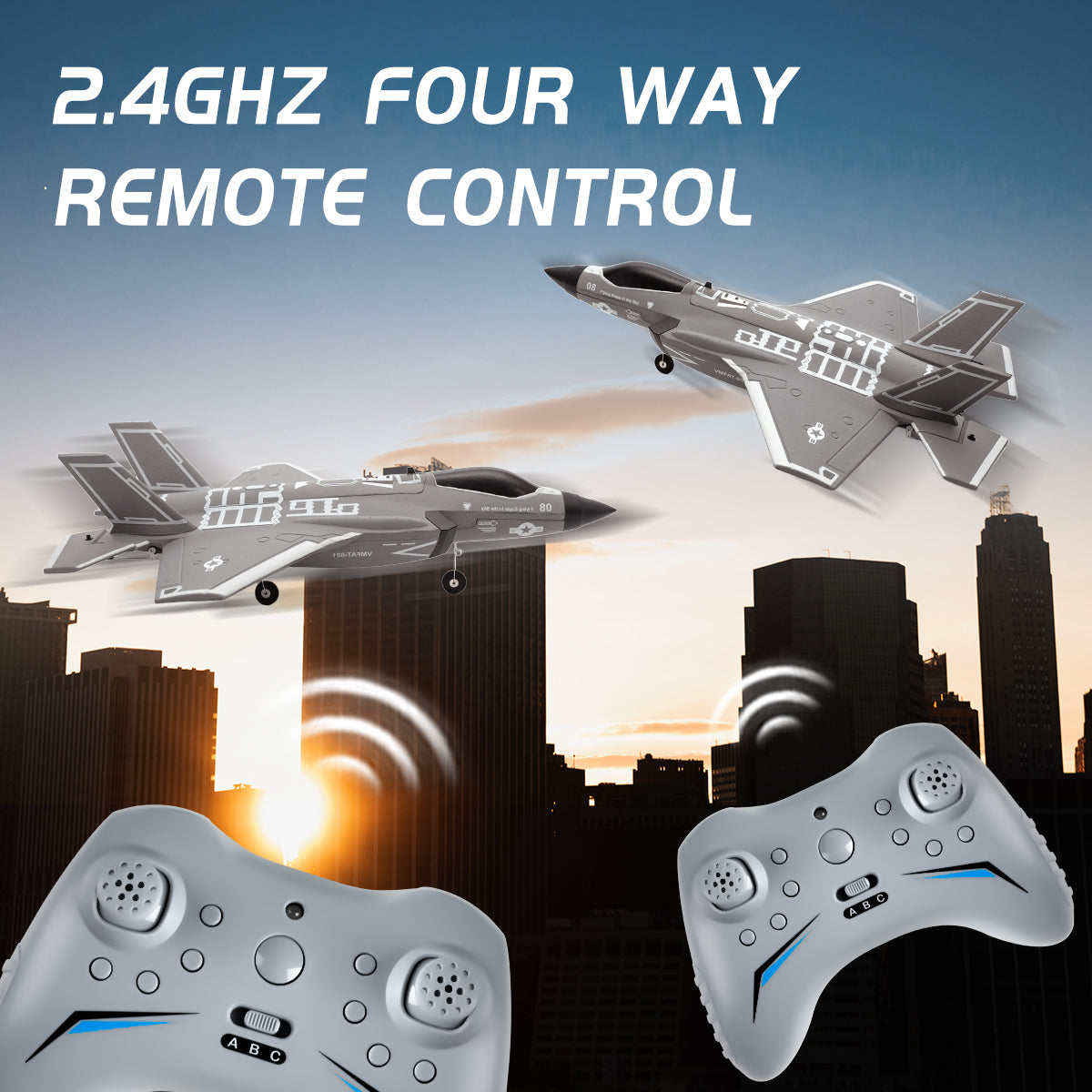FX9635 F35 Brushless RC Fighter Jet 4CH Ducted Fan Stunt Aircraft with 6-Axis Gyro