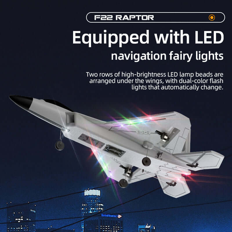 F22 Raptor RC airplane beginner stunts one-button flip vertical mode inverted flight 360 roll