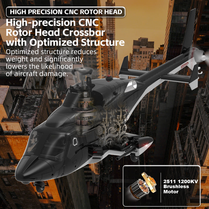 YuXiang F02 1:34 Scale RC Helicopter Airwolf Armed Direct Drive Model