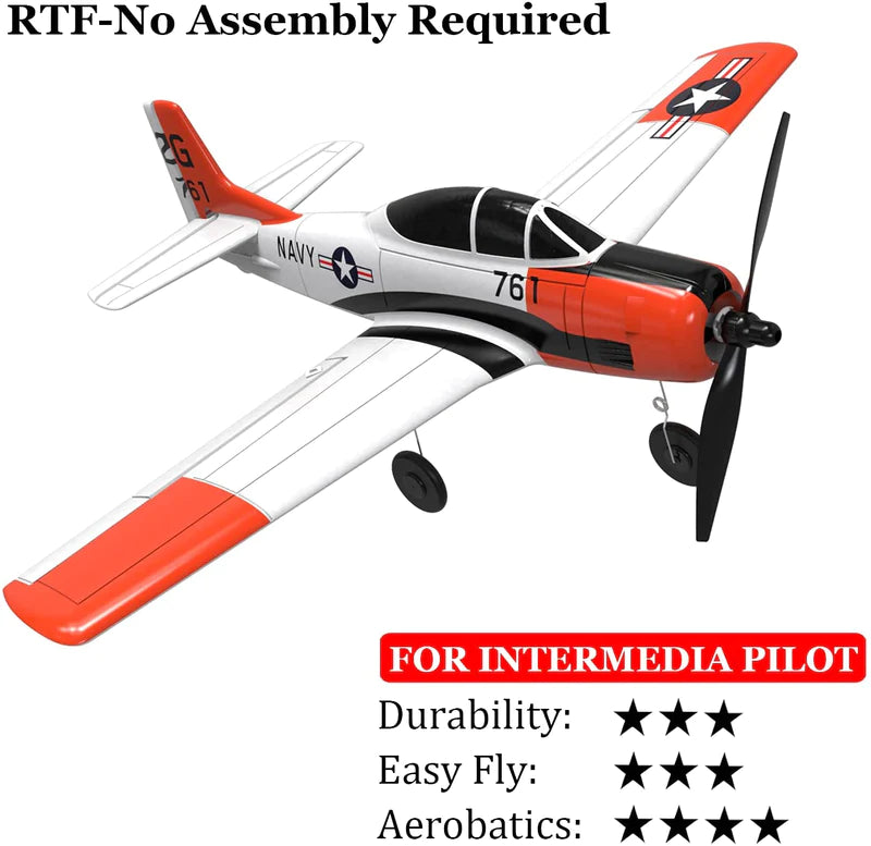 T28 Trojan 4CH RC Trainer Plane with Xpilot Gyro & One-Key Aerobatics | Kids Toy Lover