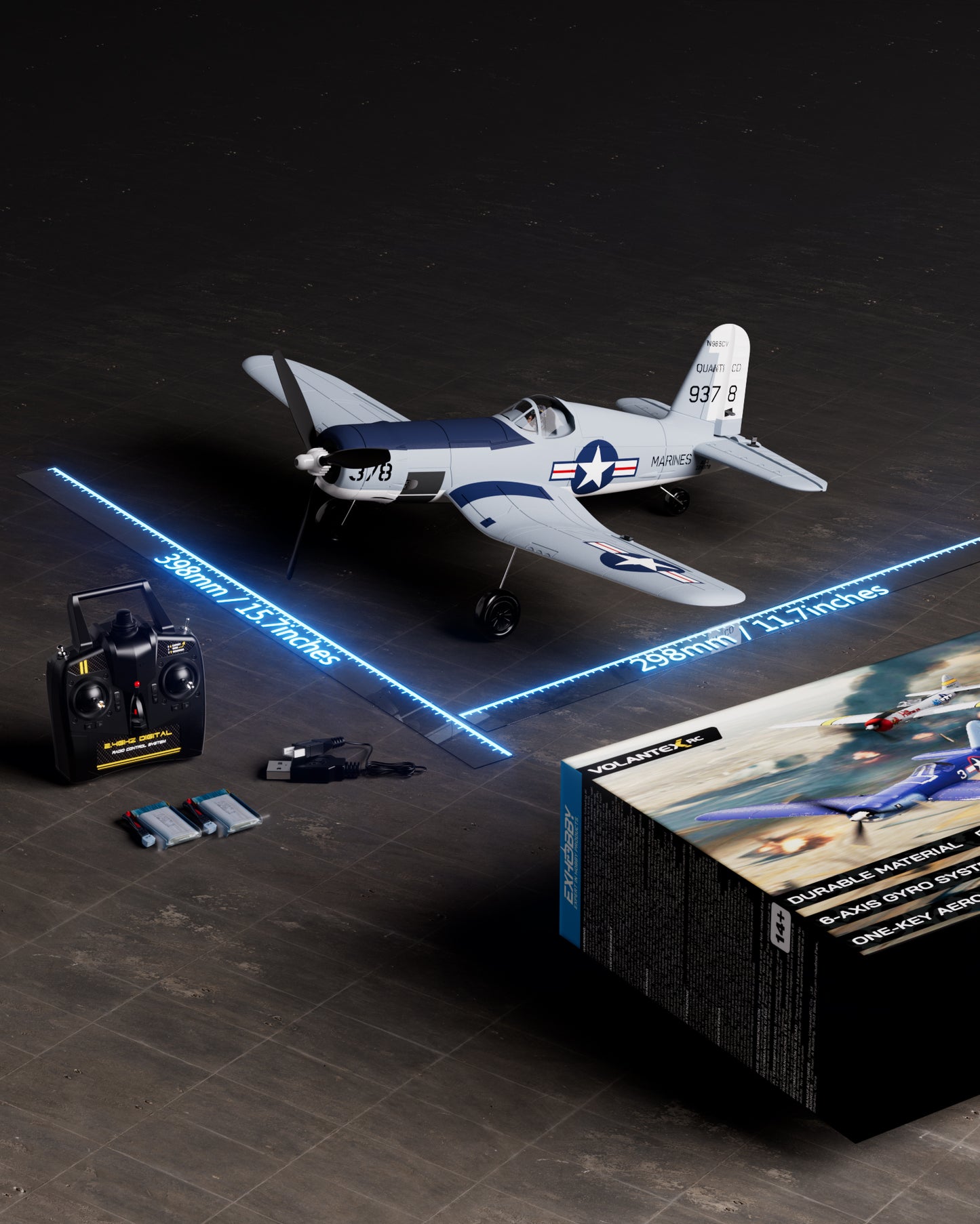 VolantexRC F4U Corsair Aereo RC 4CH con Stabilizzatore Giroscopio XPILOT RTF