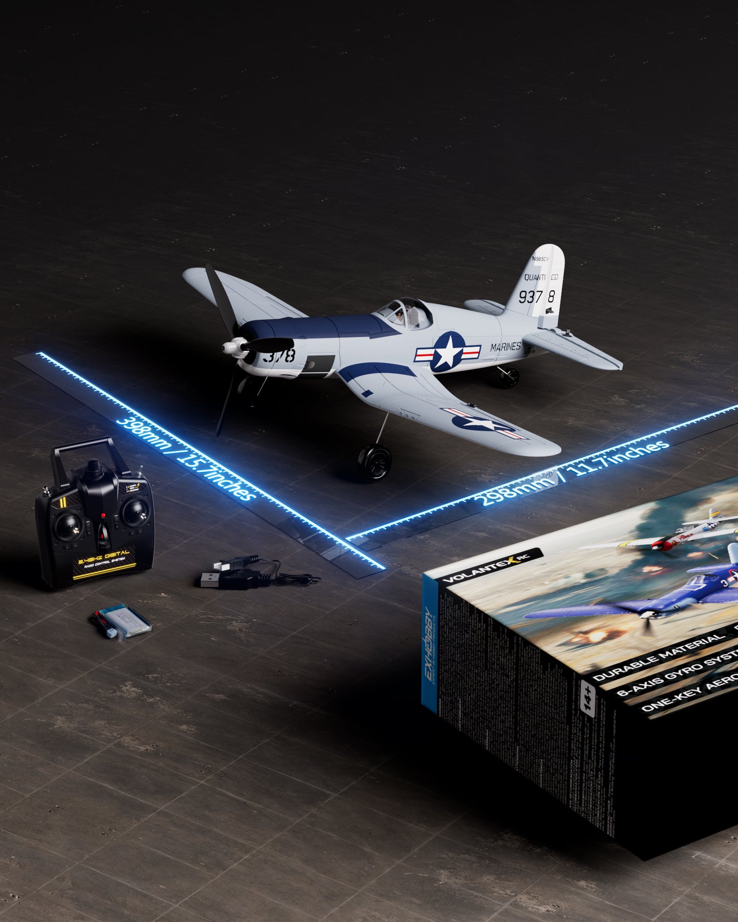 VolantexRC F4U Corsair Aereo RC 4CH con Stabilizzatore Giroscopio XPILOT RTF