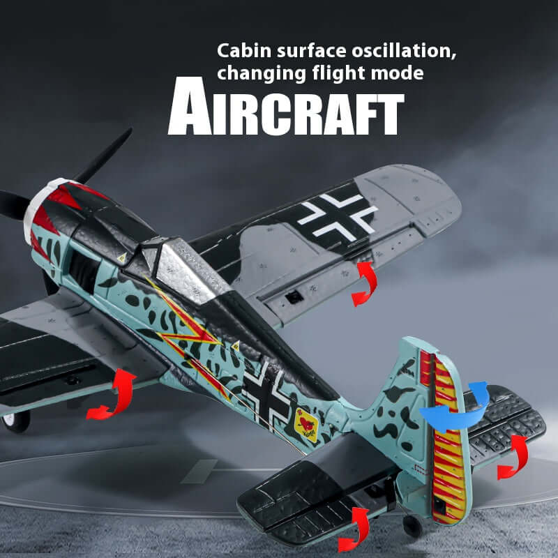 QF013 FW-190 Brushless RC Warbird 4CH 6-Axis Gyro EPP 350mm RTF Airplane | KIDS TOY LOVER