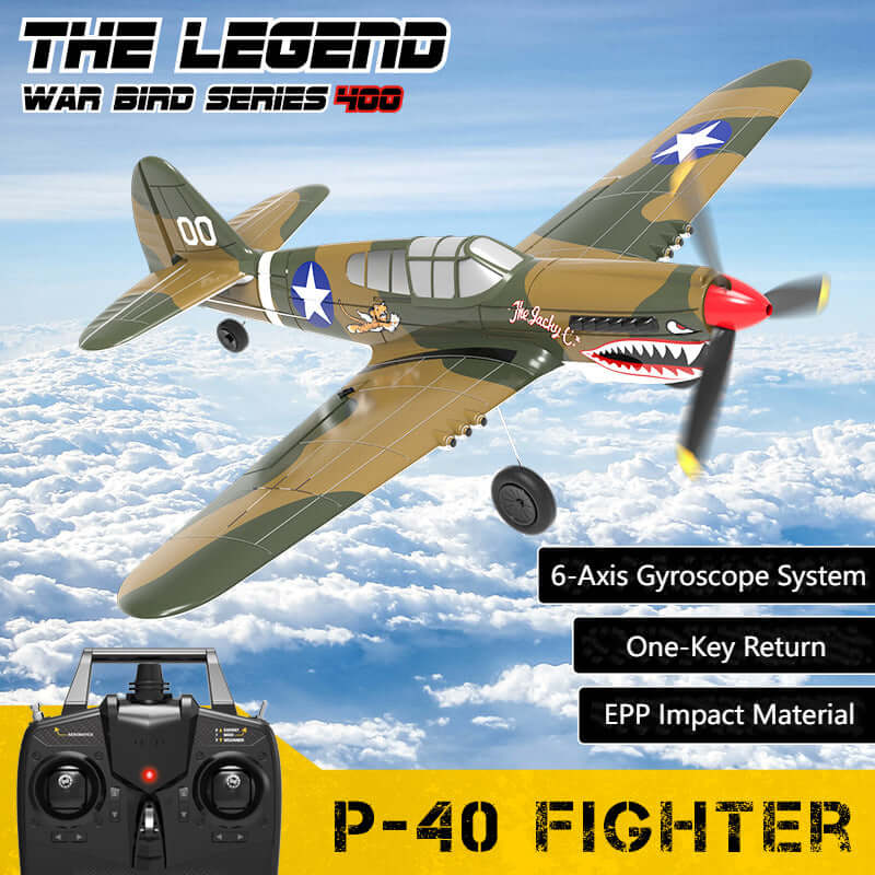 P-40 RC Aircraft - 400mm Wingspan 4CH 6-Axis Gyro RTF Airplane - KidsToyLover