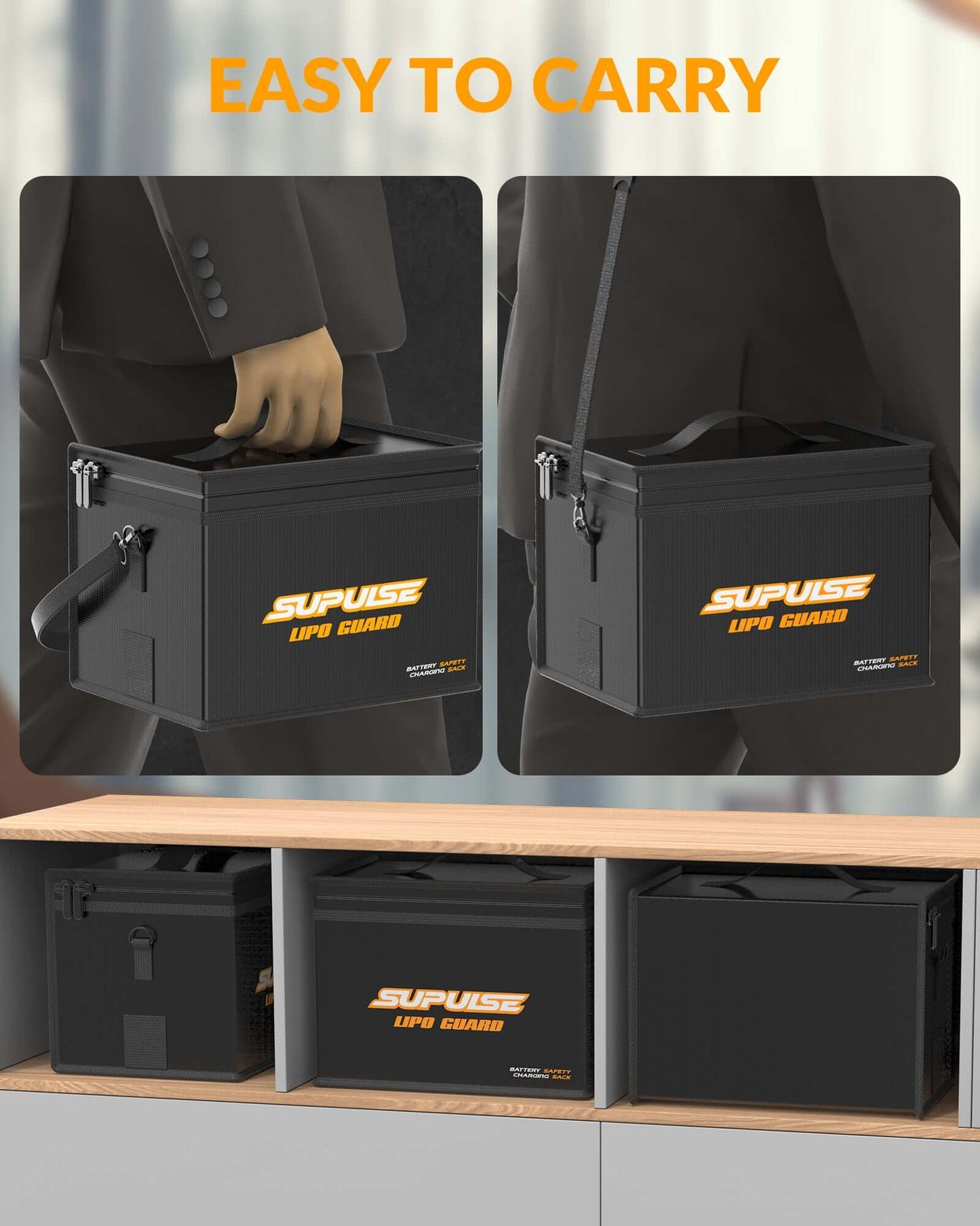 SUPULSE LiPo Battery Safe Bag, Fireproof Waterproof Charging Box 7.9×5.9×5.9in | KIDS TOY LOVER