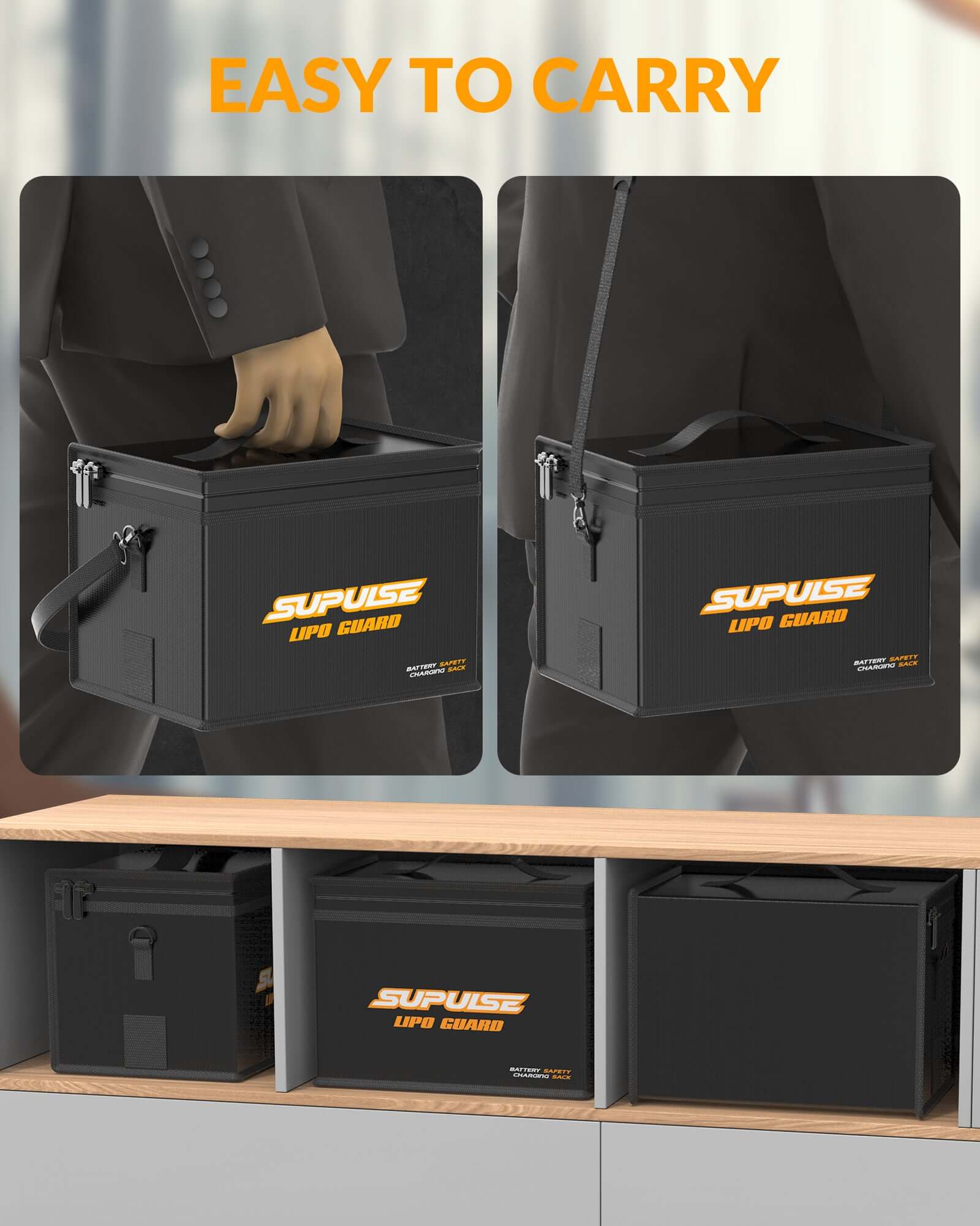 SUPULSE LiPo Battery Safe Bag, Fireproof Waterproof Charging Box 7.9×5.9×5.9in | KIDS TOY LOVER
