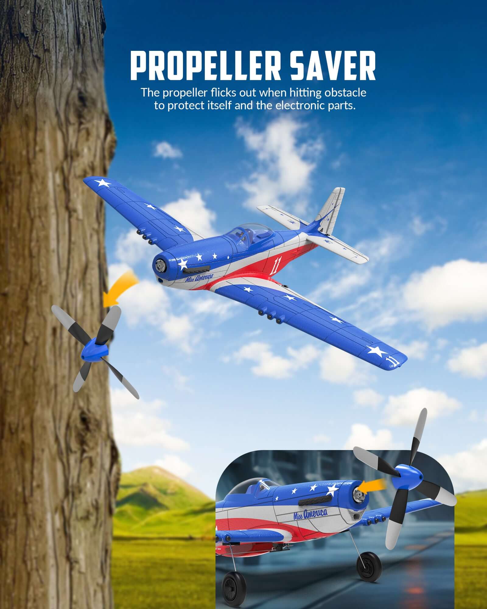 VolantexRC Miss America P-51D 4CH RC Warbird with XPilot