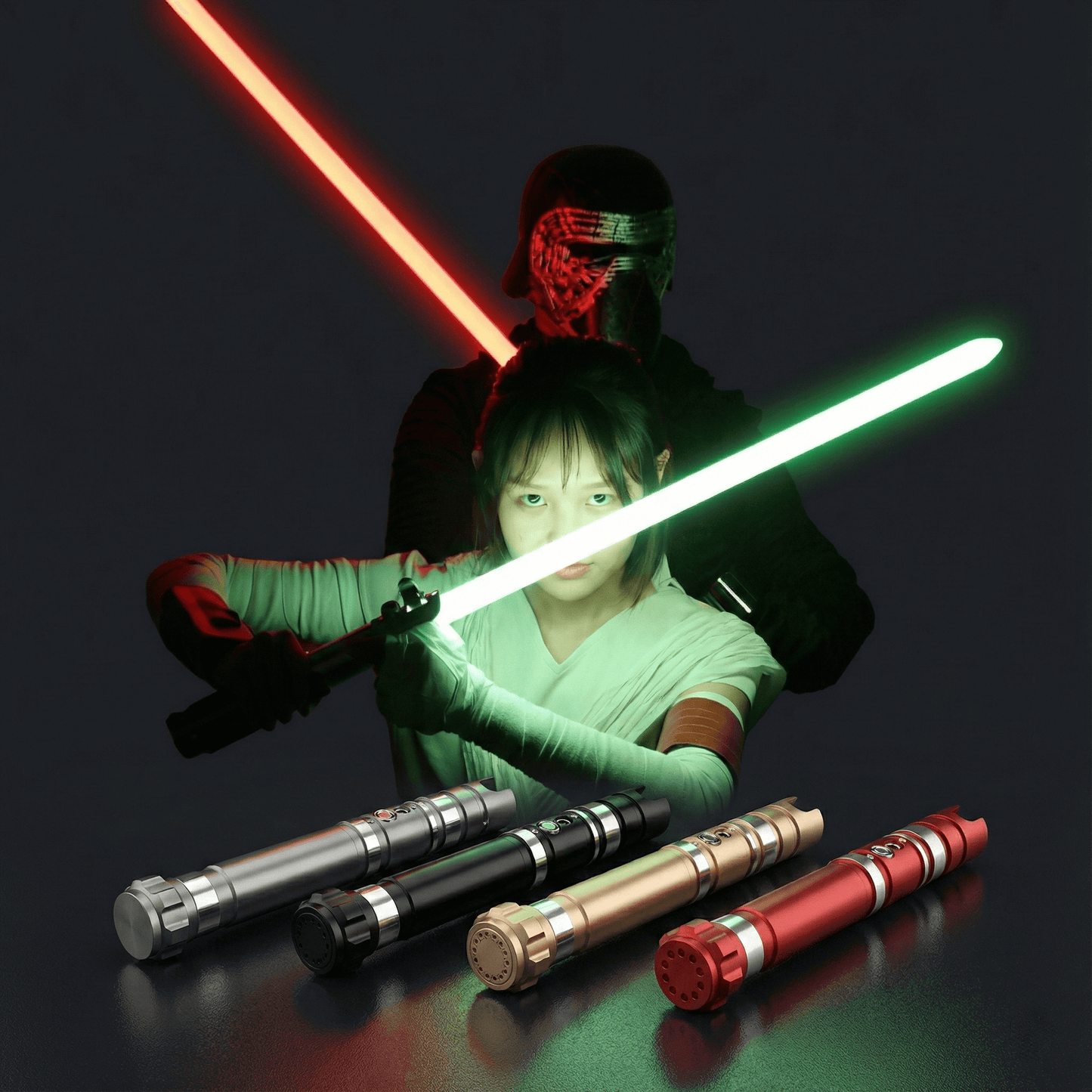 חרב אור RGB עם ידית מתכת - 12 צבעים, קול FX | KidsToyLover