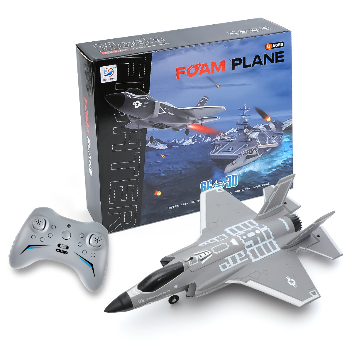FX9635 F35 Brushless RC Fighter Jet 4CH Ducted Fan Stunt Aircraft with 6-Axis Gyro