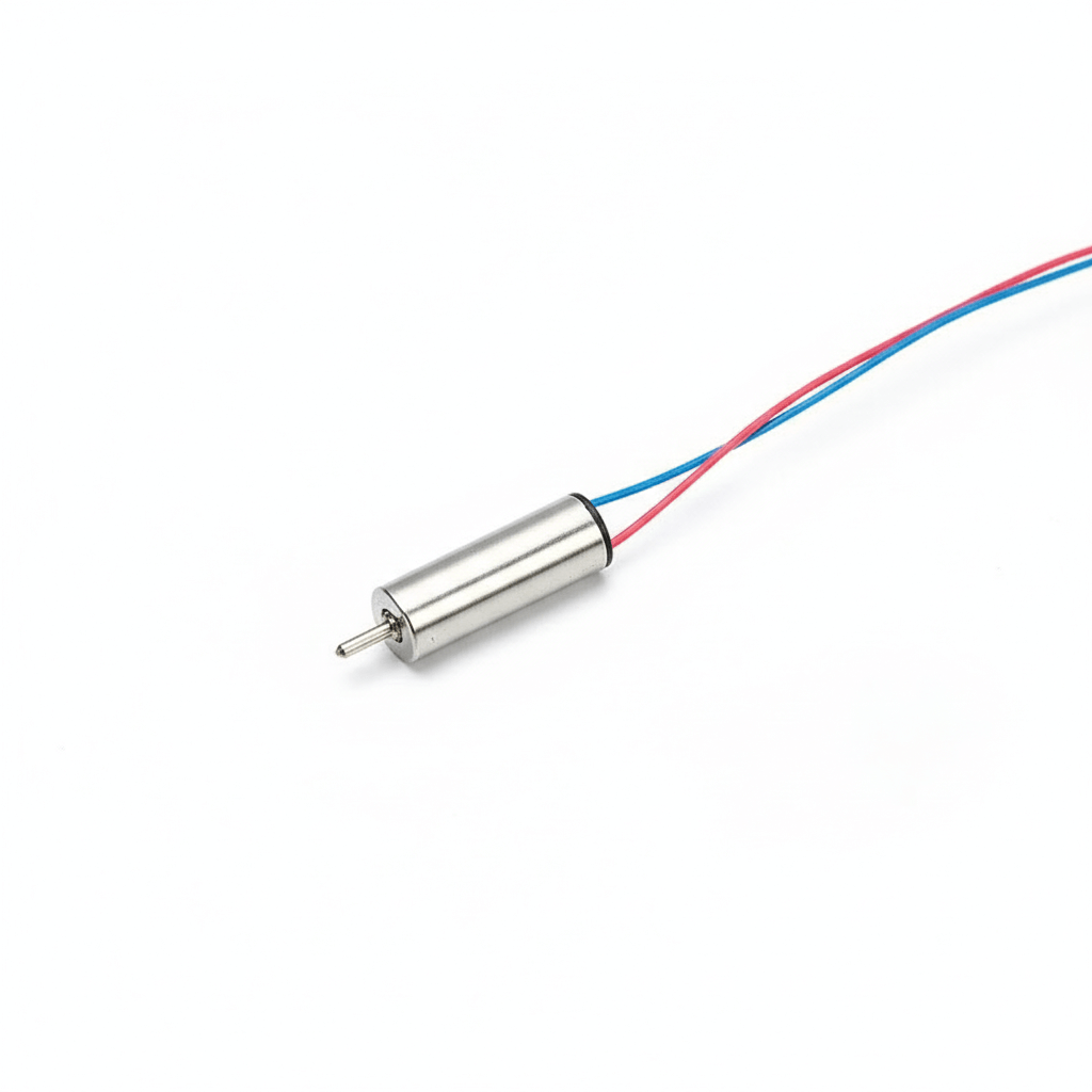 7.4V silver coreless tail motor with red and blue electrical wires for Kootai F05 Black Hawk RC helicopter.