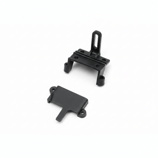 Black PA material servo mount bracket set for Kootai F05 Black Hawk RC helicopter.